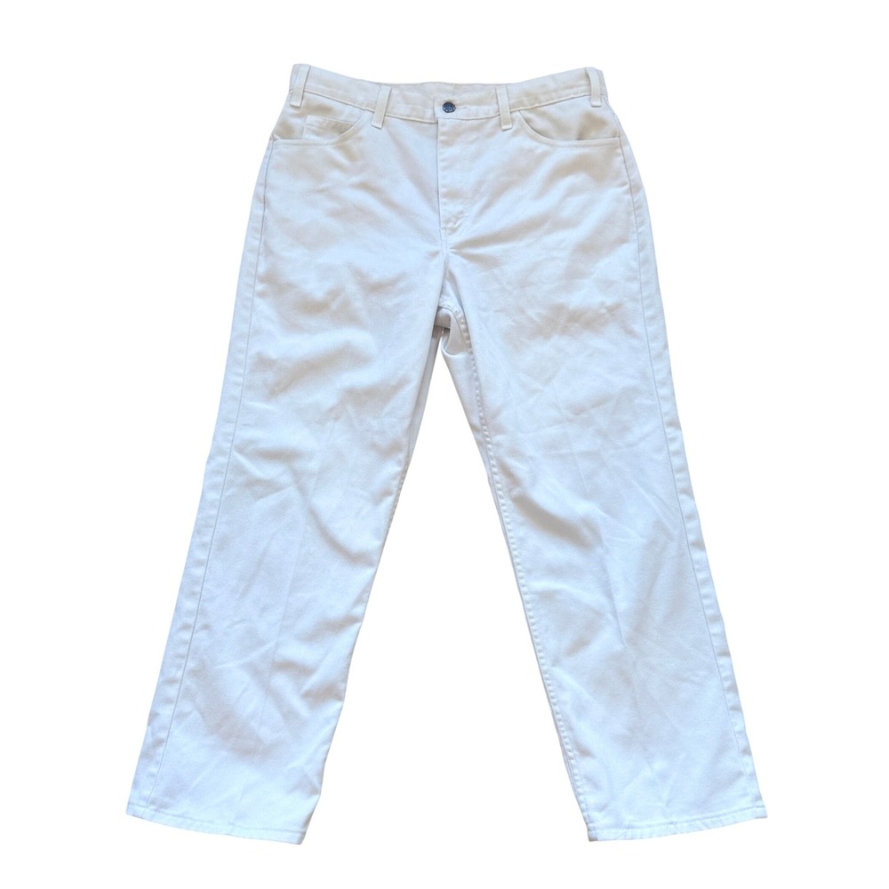 Big Mac Authentic Workwear Jeans Mens 34x29 White Vintage Straight Leg Retro